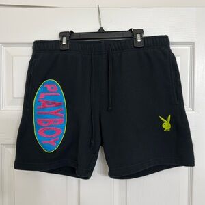 Playboy Black Sweat Shorts Men’s Size Medium 6in Inseam